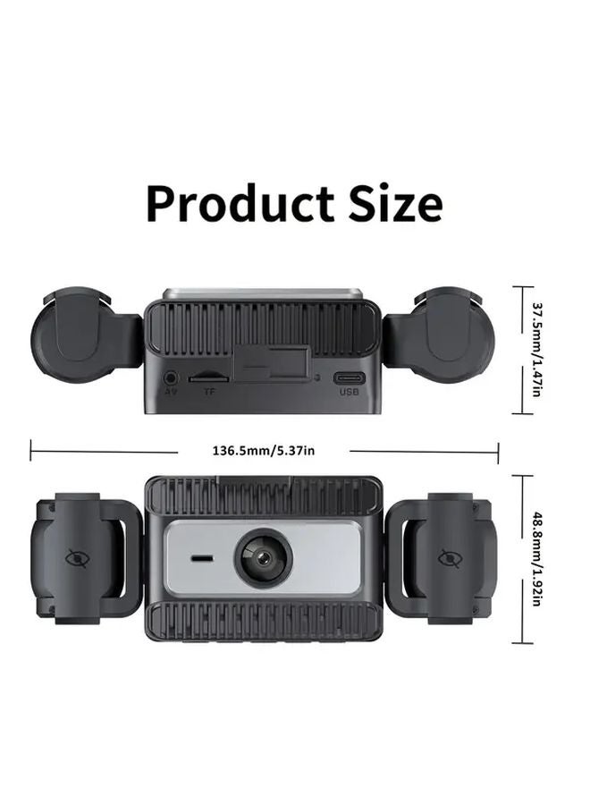 4 Channel Dash Cam 1080P 360 Degree View Front Rear Inside Left Right Cameras 32G Card - Image 2